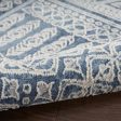 Nourison Home Lillian LIL03 Navy Cream Traditional Flat Weave Rug Supply