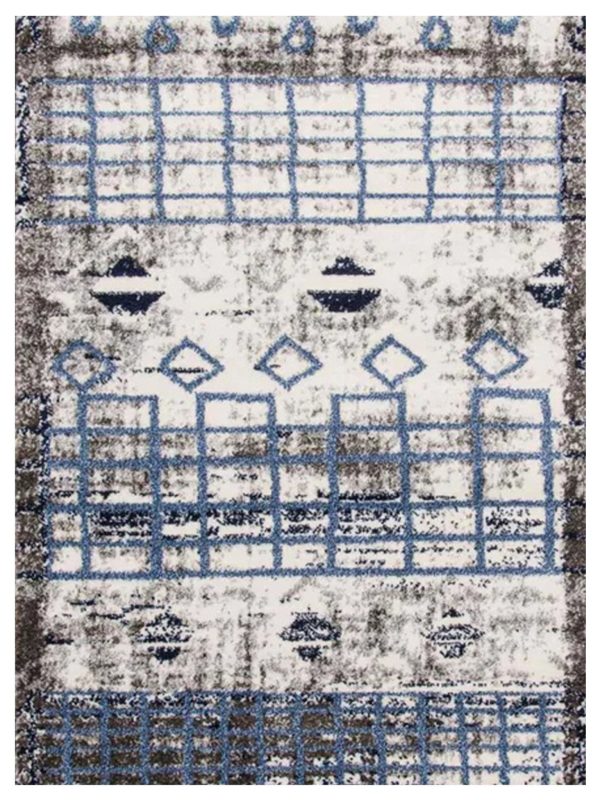 Limited Selena SD-601 Ivory Blue  Transitional Machinemade Rug Fashion