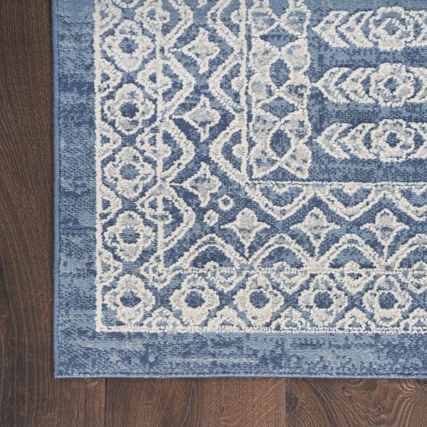 Nourison Home Lillian LIL03 Navy Cream Traditional Flat Weave Rug Supply