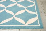 Nourison Home Decor DER06 Aqua White Contemporary Tufted Rug Discount