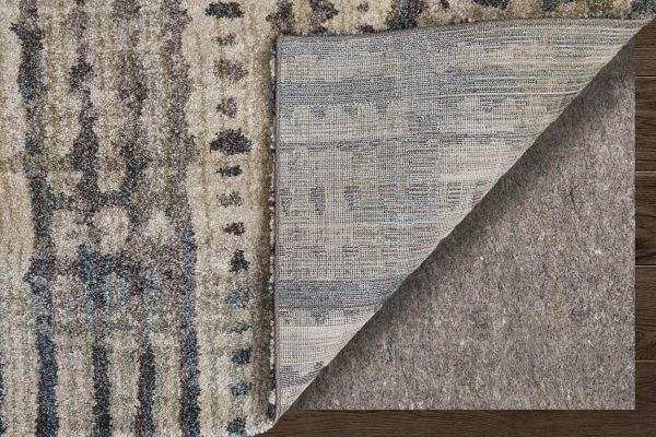 Feizy Skyview 39QBF Gray Beige Modern Industrial Rustic Machine Made Rug Discount