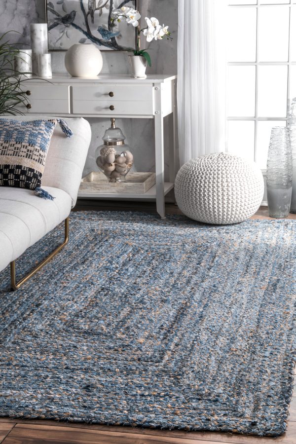 nuLOOM Hand Braided Otelia Denim And Jute Area Rug Supply