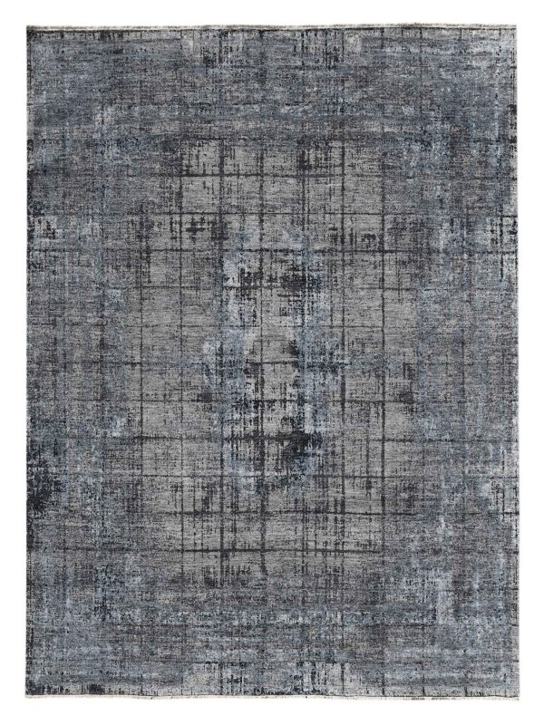 Limited DALBY DA-704 STONE BLUE Transitional Knotted Rug Sale