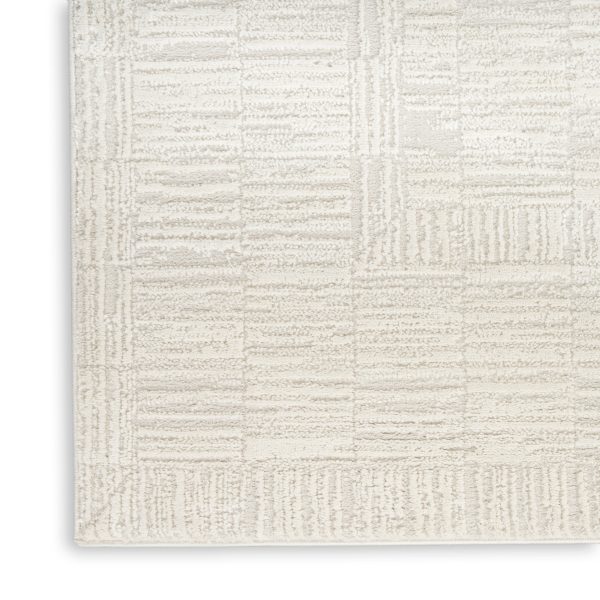 Nourison Home Dew DEW05 Beige Contemporary Jacquard Woven Rug For Sale