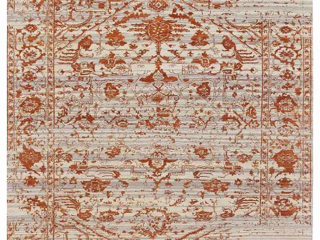 Limited DALBY DA-722 White Ivory Orange  Transitional Knotted Rug Discount