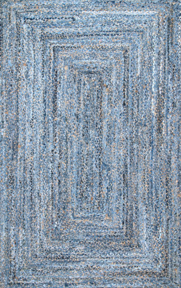 nuLOOM Hand Braided Otelia Denim And Jute Area Rug Supply