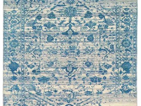 Limited DALBY DA-722 Ivory Blue  Transitional Knotted Rug Online Hot Sale