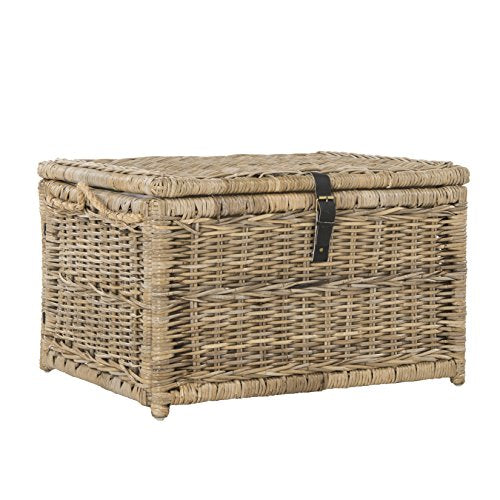 happimess Caden 30  Wicker Storage Trunk, Brown Cheap