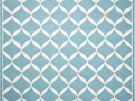 Nourison Home Decor DER06 Aqua White Contemporary Tufted Rug Discount