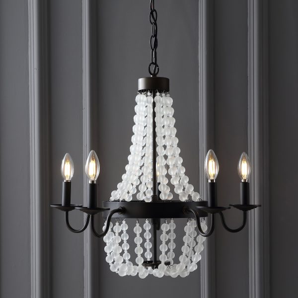 Jonathan Y Nova 5-Light 21.5  Acrylic Beaded LED Chandelier on Sale