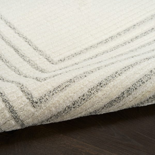 Nourison Home Ivory Hues IVH03 Ivory Grey Contemporary Power-loomed Rug Online Hot Sale