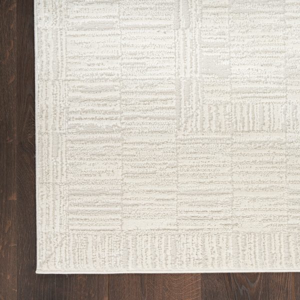 Nourison Home Dew DEW05 Beige Contemporary Jacquard Woven Rug For Sale