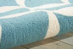 Nourison Home Decor DER06 Aqua White Contemporary Tufted Rug Discount