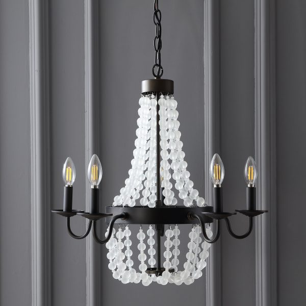 Jonathan Y Nova 5-Light 21.5  Acrylic Beaded LED Chandelier on Sale