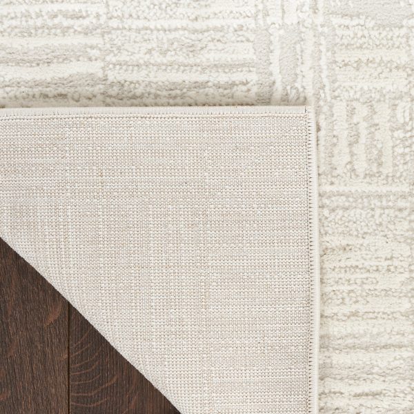 Nourison Home Dew DEW05 Beige Contemporary Jacquard Woven Rug For Sale