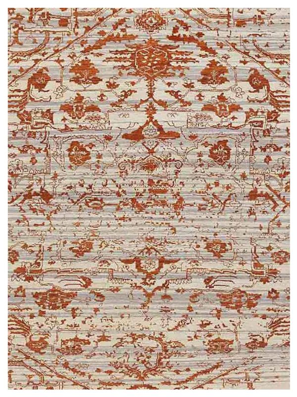 Limited DALBY DA-722 White Ivory Orange  Transitional Knotted Rug Discount