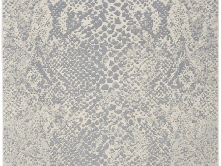 Nourison Home Lillian LIL05 Ivory Grey Blue Contemporary Flat Weave Rug Online