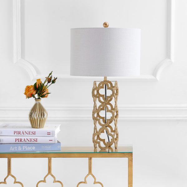 Jonathan Y Oliver 26.5  Metal Quatrefoil LED Table Lamp Online Sale