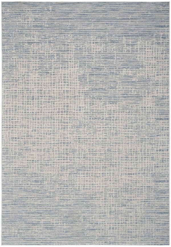 Nourison Home Lillian LIL02 Ivory Blue Contemporary Flat Weave Rug Cheap