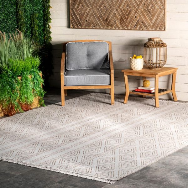 nuLOOM Indoor Outdoor Striped Miriam Area Rug For Sale