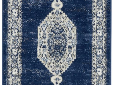 Nourison Home Cyrus CYR01 Ivory Navy Traditional Power-Loomed Rug Cheap