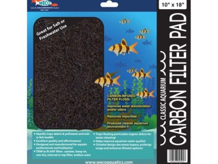 Weco Products Classic Aquarium Carbon Filter Pad Black, 1 Each 10 In X 18 in by Weco Hot on Sale