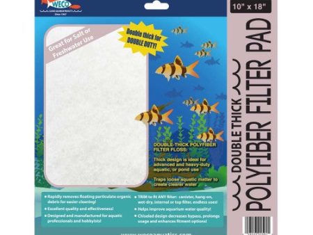 Weco Products Classic Aquarium Double Thick Polyfiber Filter Pad White, 1 Each 10 In X 18 in by Weco Discount