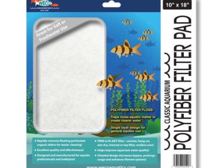 Weco Products Classic Aquarium Polyfiber Filter Pad White, 1 Each 10 In X 18 in by Weco For Sale