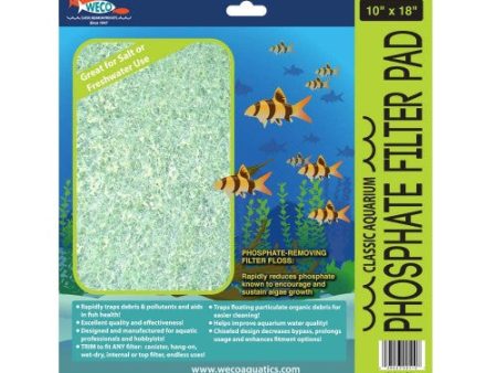 Weco Products Classic Aquarium Phosphate Filter Pad Green, 1 Each 10 In X 18 in by Weco Supply